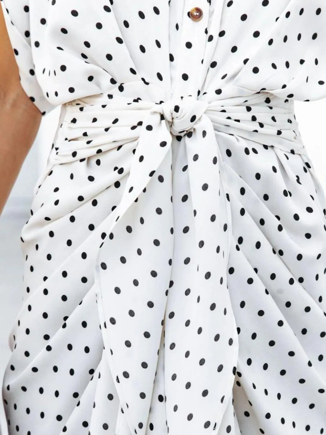Polka Dot Short Sleeve Midi Dress