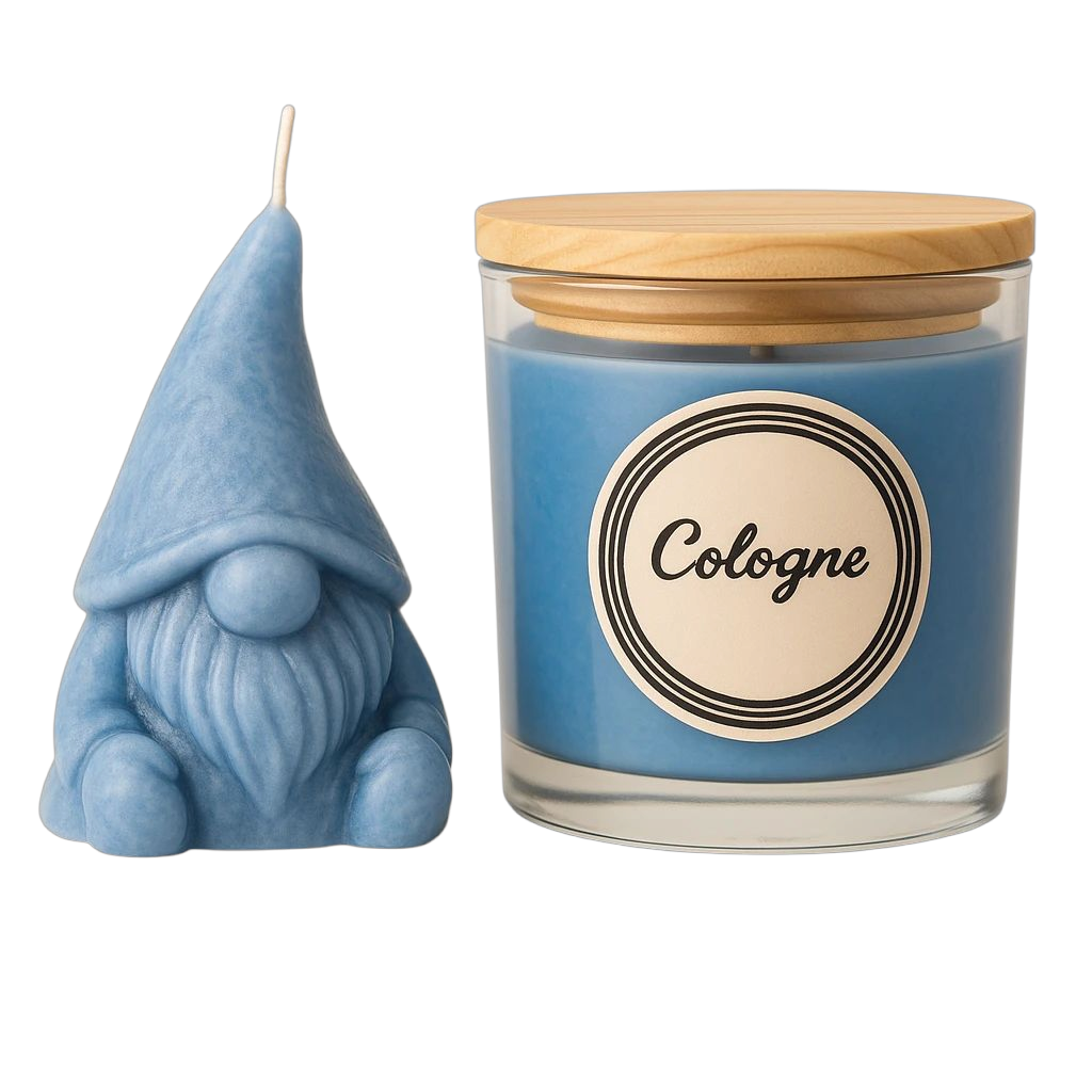 Cologne 6oz candle with matching gnome wax melt
