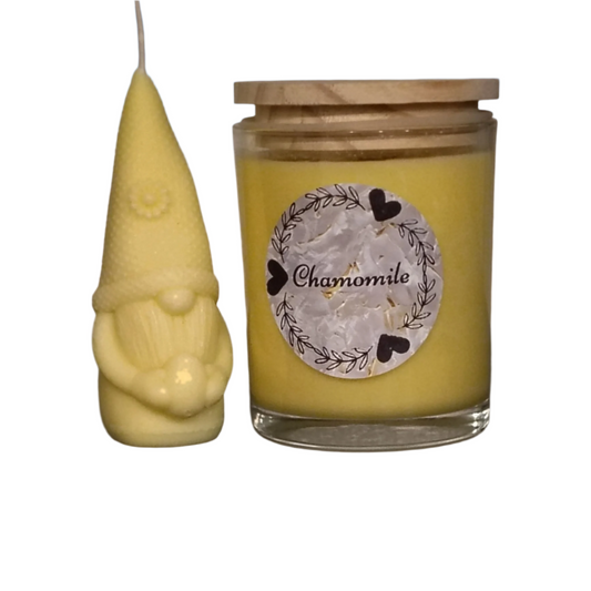 Chamomile; 6oz candle with matching gnome wax melt
